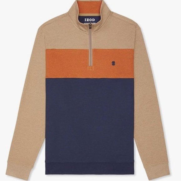 IZOD Men's Slim Fit Advantage Performance Quarter Zip Fleece Pullover Sweatshirt - Picture 6 of 9